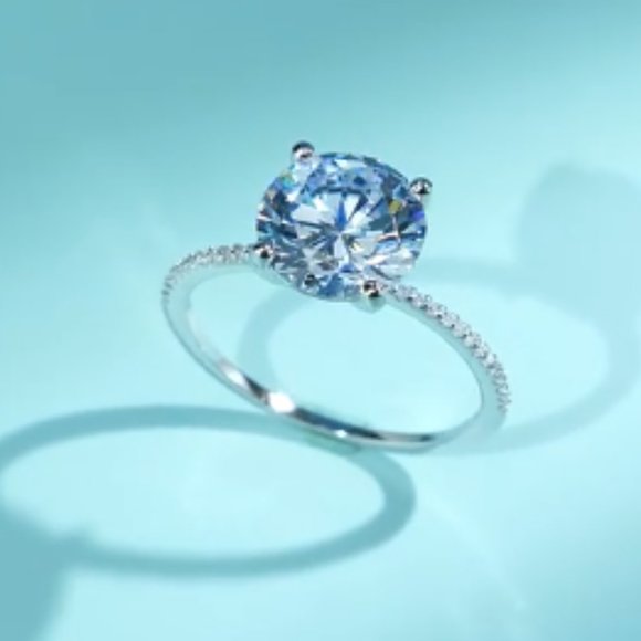 Luxury Sterling Silver Engagement Ring 3CT - Picture 8 of 12